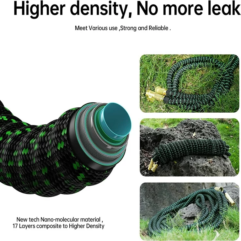 Expandable Garden Hose Lightweight Flexible Water Hoses Green