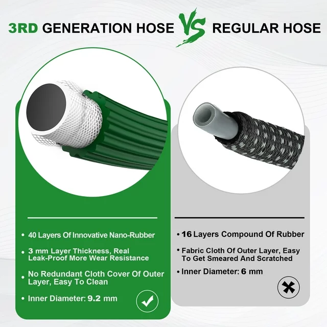 Lefree Yard Expandable Garden Hose Flexible Lightweight Water Hoses 100ft Green