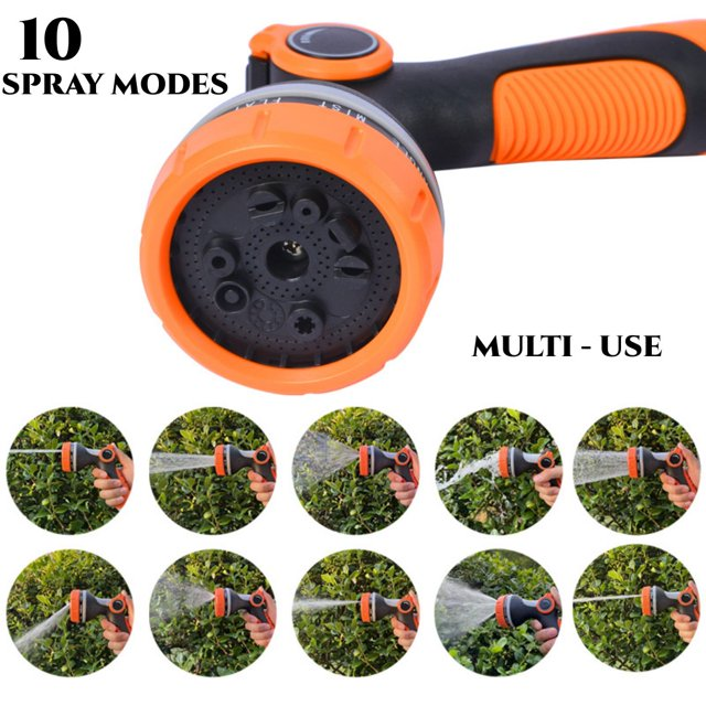 Lefree Yard Garden Hose Sprayer Nozzle Heavy Duty for Outdoor Orange