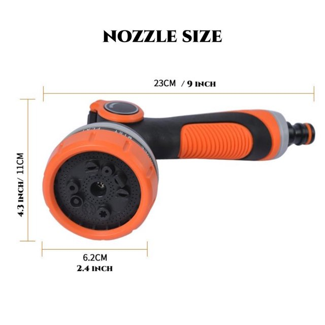 Lefree Yard Garden Hose Sprayer Nozzle Heavy Duty for Outdoor Orange