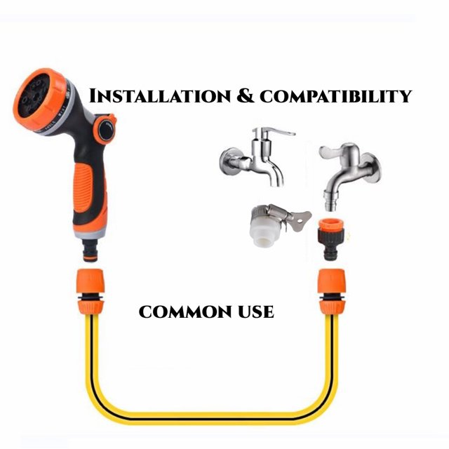 Lefree Yard Garden Hose Sprayer Nozzle Heavy Duty for Outdoor Orange